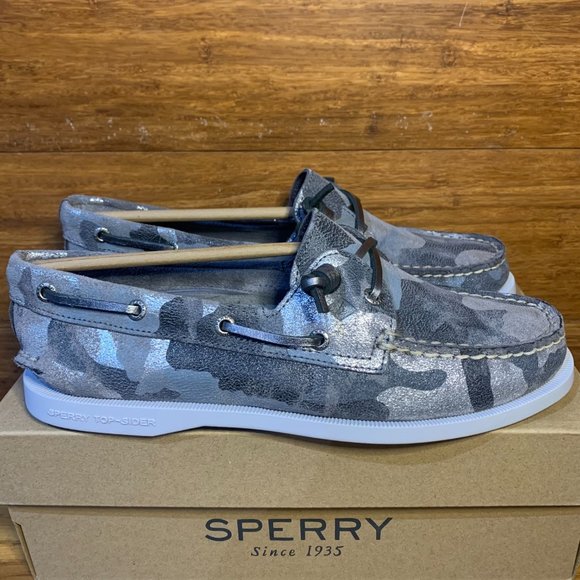 Sperry Women SZ 7 Authentic Original 2-Eye Vida Metallic Camo Boat Shoe STS86661 - Picture 4 of 6